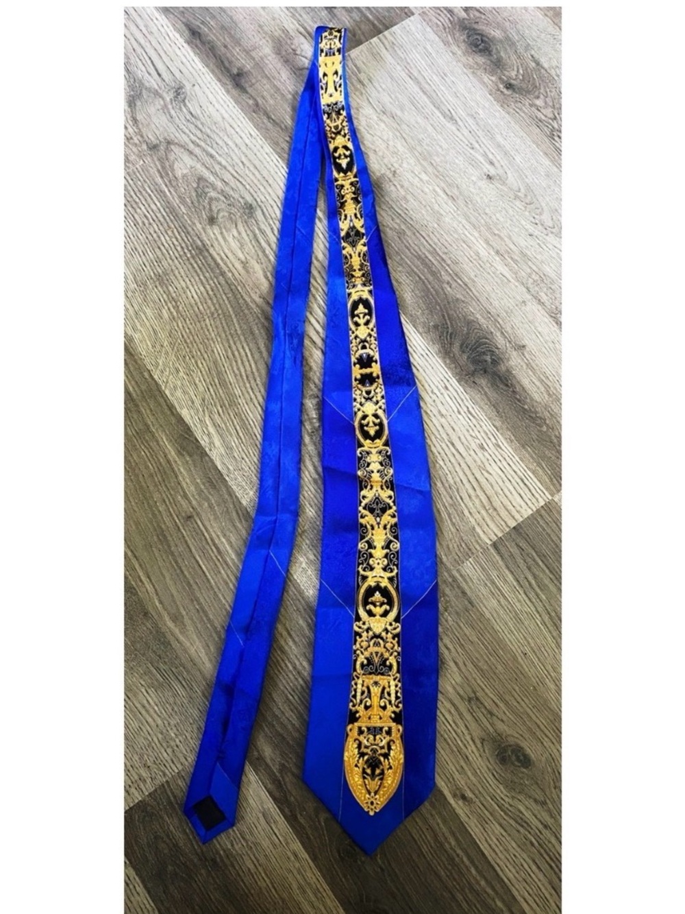 BACHRACH Royal Blue Printed Silk Made In Italy Tie - Picture 2 of 6